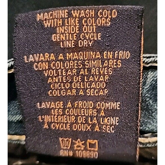 Seven 7 Womens Jeans 32 Flare Dark Wash Blue Denim Embroidered Wide-Leg - Picture 9 of 12